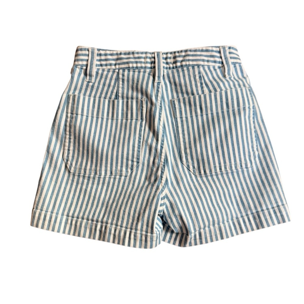 Madewell Pinstripe Blue and White Striped Shorts - Picture 7 of 9